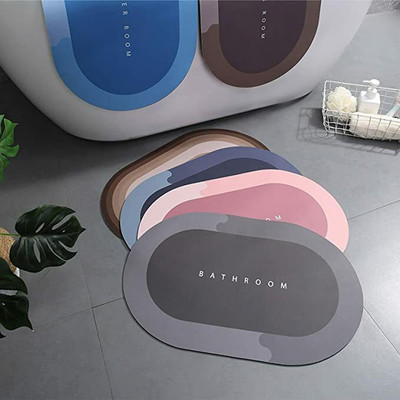PRT Polyester, Rubber Bathroom Mat(Multicolor, Medium)