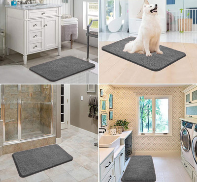 A CUBE LUXURY SOLUTIONS Microfiber Door Mat(Grey, Medium)