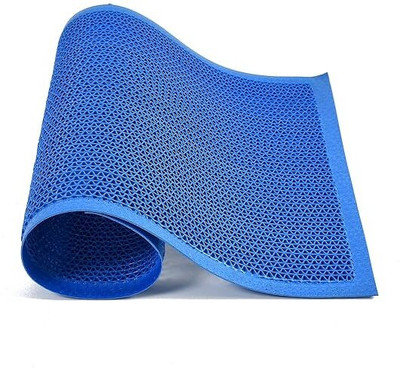FOOFARAW TEXTILE Rubber Door Mat(Blue, Medium)