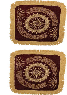 ZUCLLIN Velvet Prayer Mat(Maroon, Medium, Pack of 2)