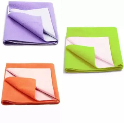 Shivni Ent Cotton Baby Bed Protecting Mat(Orange, Purple, Green, Small, Pack of 3)