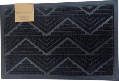 embraze Polyester, Rubber Door & Floor Mat(Black, Medium)