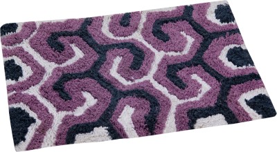 AAZEEM Cotton Door Mat(Purple, Medium)