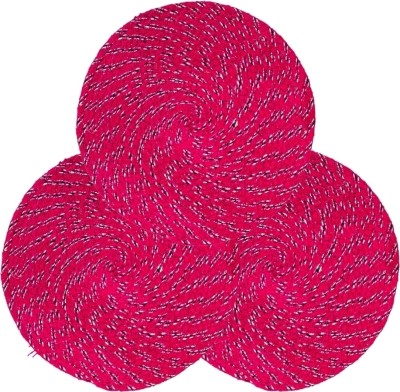 PS Homes Cotton Door Mat(Pink, Medium, Pack of 3)