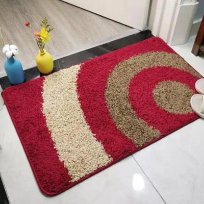 New Trendz Polyester Door Mat(Red,brown, Medium)