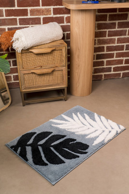 RALIA HOMES Microfiber Bathroom Mat(Blue, Medium)