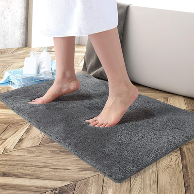 F i Microfiber Door Mat(Silver, Small)