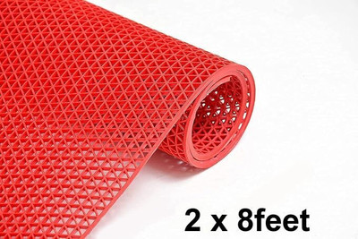 Ultica Fab Rubber Toilet Lid Mat(Red 2 x 8feet, Large)