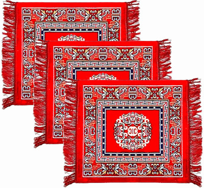 VSTUCART Velvet Prayer Mat(Multicolor, Large, Pack of 3)