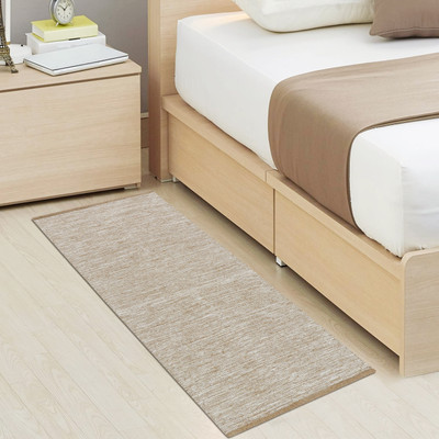 ALSTONIA Cotton Floor Mat(Brown, White, Medium)