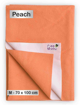 Beebaby Fleece Baby Bed Protecting Mat(Orange, Medium)