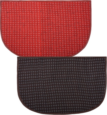 KUBER INDUSTRIES Wool Door Mat(Multicolor, Medium, Pack of 2)