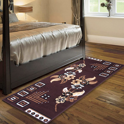BIZFAB Brown Viscose Runner(2 ft,  X 5 ft, Rectangle)