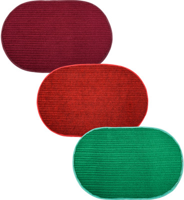KUBER INDUSTRIES Wool Door Mat(Multicolor, Medium, Pack of 3)