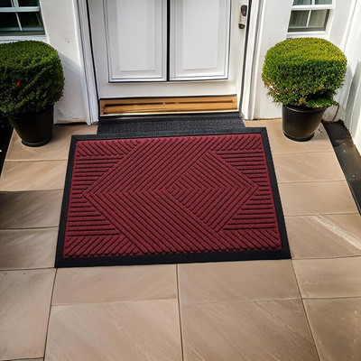 safe steps PP (Polypropylene) Door Mat(Red, Large)