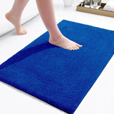 Weave Arts Microfiber Bathroom Mat(Dark Blue, Medium)