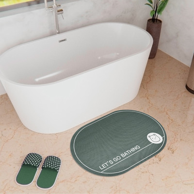 KUBER INDUSTRIES Polyester Bathroom Mat(Gray, Medium)