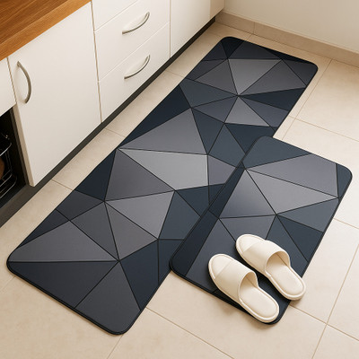 KAKUSHIN Rubber Door Mat(Black Clasic, Pack of 2, Large)