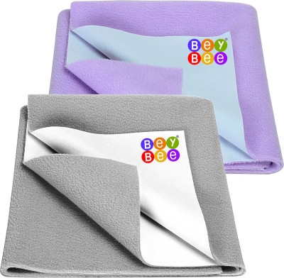 BeyBee Cotton Baby Bed Protecting Mat(Grey, Violet, Medium, Pack of 2)