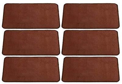 KUBER INDUSTRIES Microfiber Door Mat(Brown, Medium, Pack of 6)