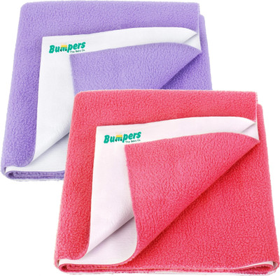 Bumpers Polycotton Baby Bed Protecting Mat(Pink, Purple, Pack of 2, Medium)