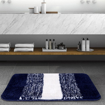 Slayy with Style Microfiber Door Mat(Navy, Large)