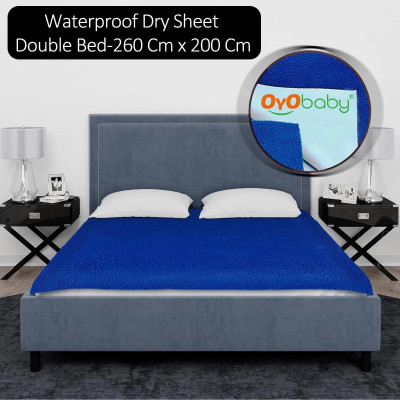 Oyo Baby Cotton Baby Bed Protecting Mat(Royal Blue, Free)