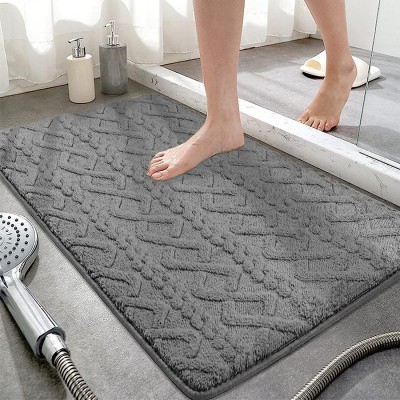 HomeCloud Microfiber Bathroom Mat(Clasic Grey, Medium)