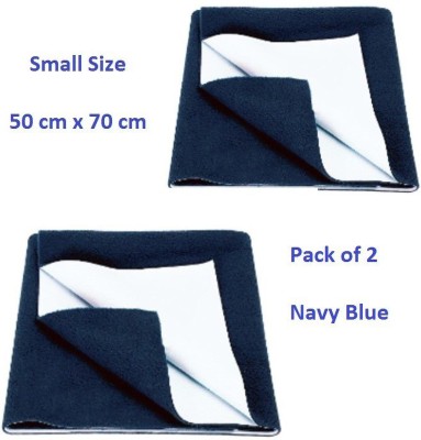 smilykid Cotton Baby Bed Protecting Mat(Navy Blue, Small, Pack of 2)