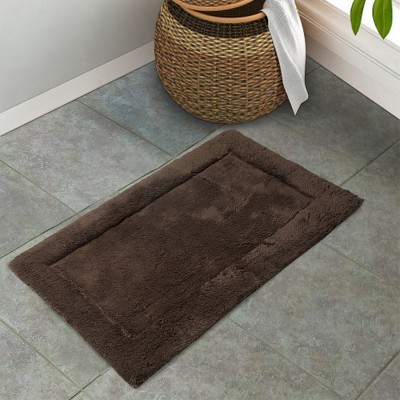 SPACES Cotton Bathroom Mat(DARK BROWN, Large)