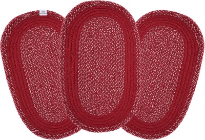 Heart Home Cotton Door Mat(Red, Large, Pack of 3)