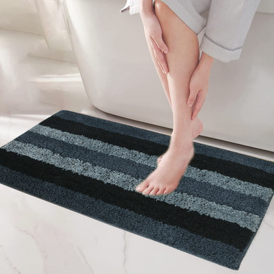 RJVT Microfiber, Polyester Door Mat(Black, Medium)