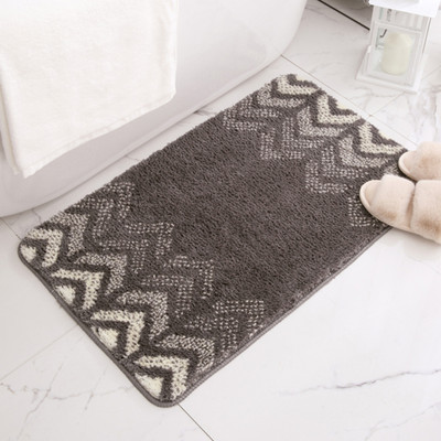 KUBER INDUSTRIES Polyester Bathroom Mat(Grey, Medium)