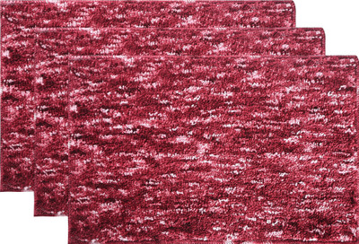 KUBER INDUSTRIES Microfiber Floor Mat(Maroon, Medium, Pack of 3)