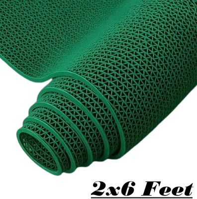 Shieldfab Rubber Bathroom Mat(Green-2x6feet, Large)