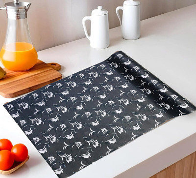 Creadcraft PVC (Polyvinyl Chloride) Drawer Mat(Grey, Black, Medium)