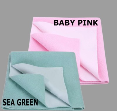 deepshoper Cotton Baby Bed Protecting Mat(SEA-GREEN, BABY-PINK, Small, Pack of 2)