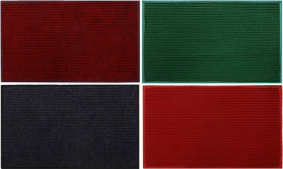 KUBER INDUSTRIES Microfiber Door Mat(Multicolor, Free, Pack of 4)