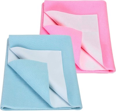 smilykid Cotton Baby Bed Protecting Mat(Pink+B.Blue, Small, Pack of 2)