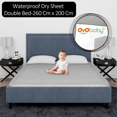 Oyo Baby Cotton Baby Bed Protecting Mat(Grey, Free)