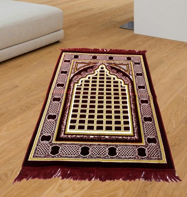 ALRAZA LOOMS Velvet Prayer Mat(Maroon, Large)