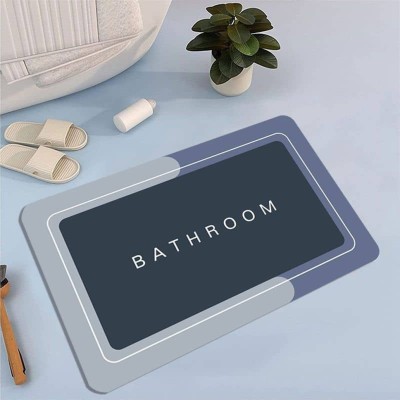 Vamigo Rubber Bathroom Mat(Grey, Medium, Pack of 2)