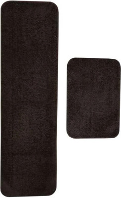 Sosha Microfiber Floor Mat(Black, Medium, Pack of 2)