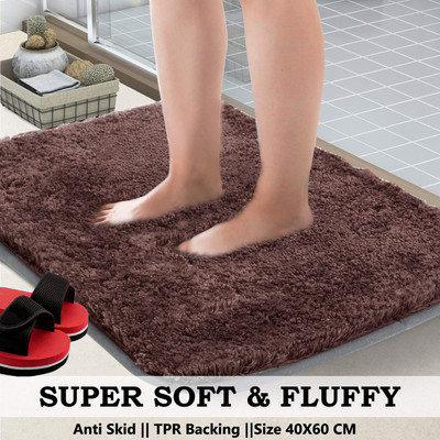 MAA HOME CONCEPT Microfiber Bathroom Mat(Brown, Medium)