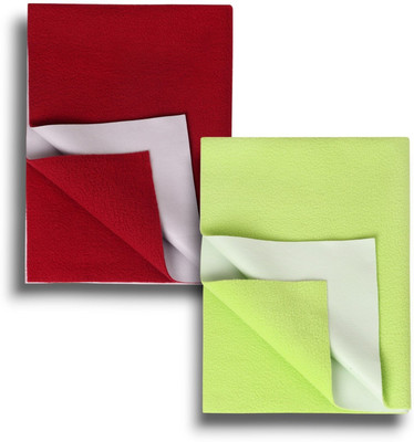 SBTs Cotton, Bamboo, Microfiber Baby Bed Protecting Mat(MAROON, PARROT GREEN, Pack of 3, Medium)