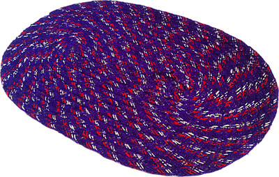 VSTUCART Cotton Floor Mat(Blue, Medium, Pack of 2)
