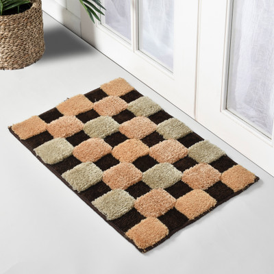 VIKCLIQUE Microfiber Door Mat(Doormat140SkinBrown, Large)