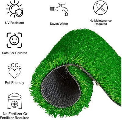YAAH CREATION Artificial Grass Door Mat(Green, Free, Pack of 2)
