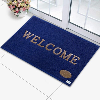 HOMESTIC Rubber Door Mat(Blue, Free)