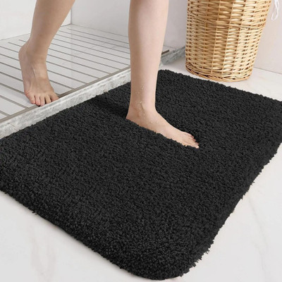MAA HOME CONCEPT Microfiber Floor Mat(Black, Large)